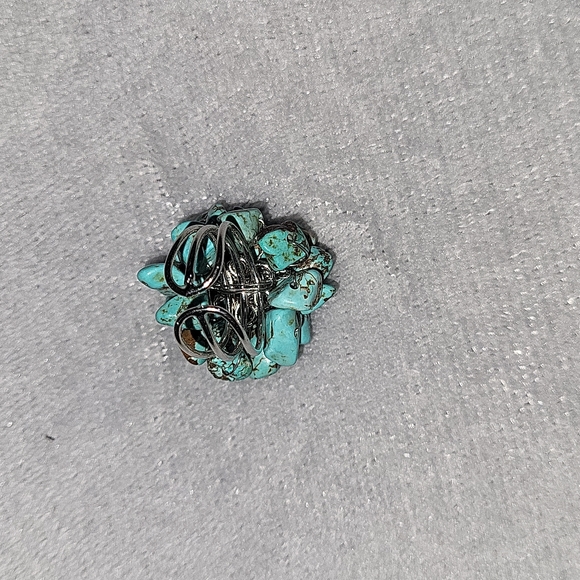 Turquoise & Pearl Adjustable Ring - Picture 6 of 6